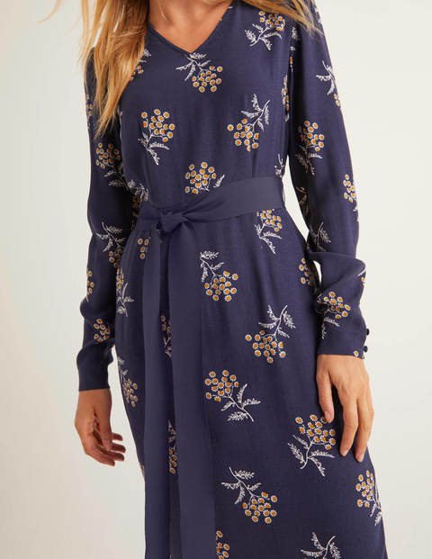 Robe Romaine - Bleu roi, motif reine-des-prés Robe Romaine - Bleu roi, motif reine-des-prés