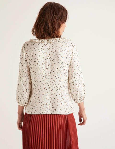 Marine Bluse - Naturweiß, Süße Blumen Marine Bluse - Naturweiß, Süße Blumen