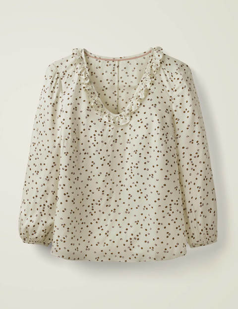 Marine Bluse - Naturweiß, Süße Blumen Marine Bluse - Naturweiß, Süße Blumen
