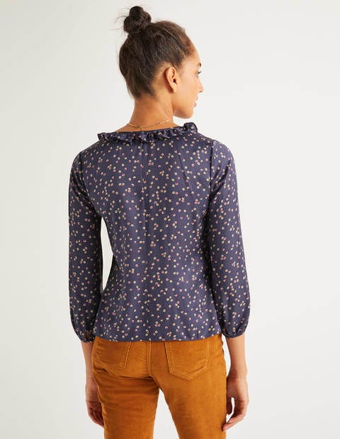 Marine Bluse - Französisches Navy, Süße Blume Marine Bluse - Französisches Navy, Süße Blume