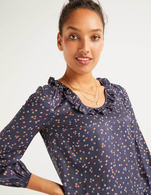 Marine Bluse - Französisches Navy, Süße Blume Marine Bluse - Französisches Navy, Süße Blume