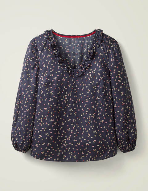 Marine Bluse - Französisches Navy, Süße Blume Marine Bluse - Französisches Navy, Süße Blume