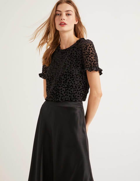 Romy Devore Top - Black, Chic Leopard Mono Romy Devore Top - Black, Chic Leopard Mono