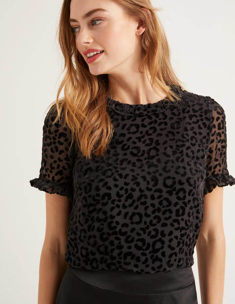 Romy Devore Top - Black, Chic Leopard Mono Romy Devore Top - Black, Chic Leopard Mono