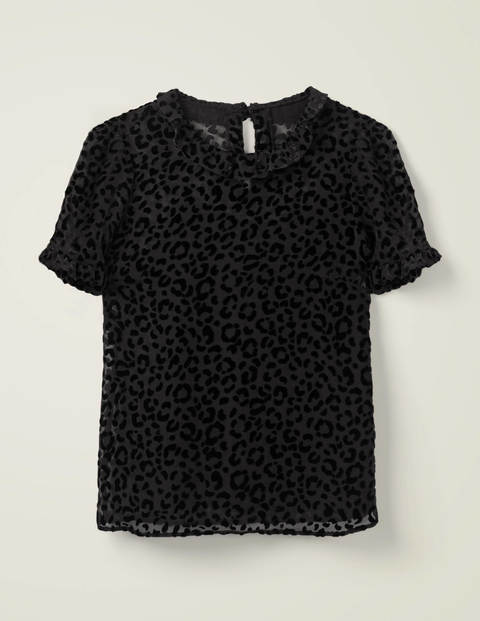 Romy Devore Top - Black, Chic Leopard Mono Romy Devore Top - Black, Chic Leopard Mono