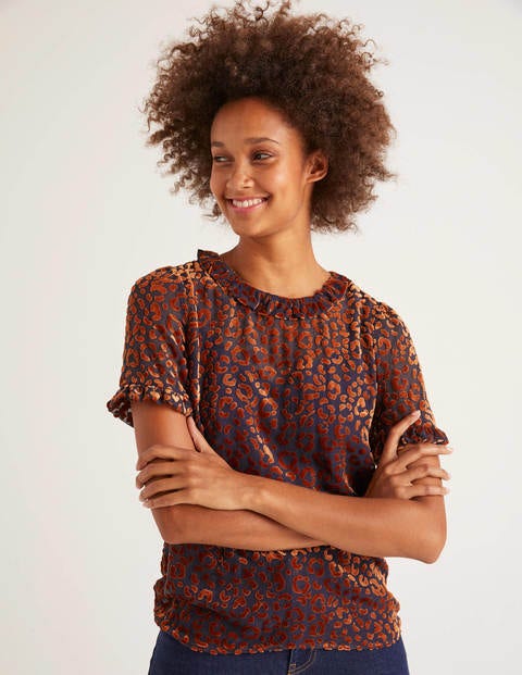Romy Devore Top - Copper Red, Chic Leopard Romy Devore Top - Copper Red, Chic Leopard