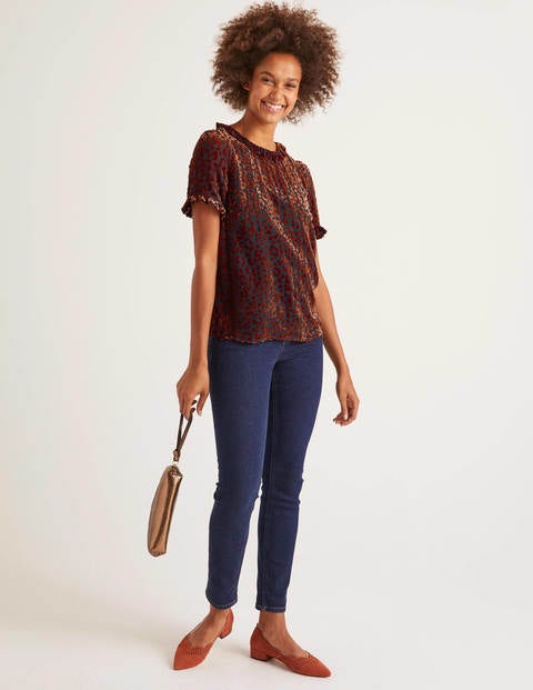 Romy Devore Top - Copper Red, Chic Leopard Romy Devore Top - Copper Red, Chic Leopard