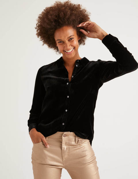 Eloise Velvet Shirt - Black Eloise Velvet Shirt - Black