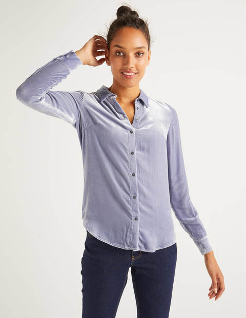 Eloise Velvet Shirt - River Eloise Velvet Shirt - River