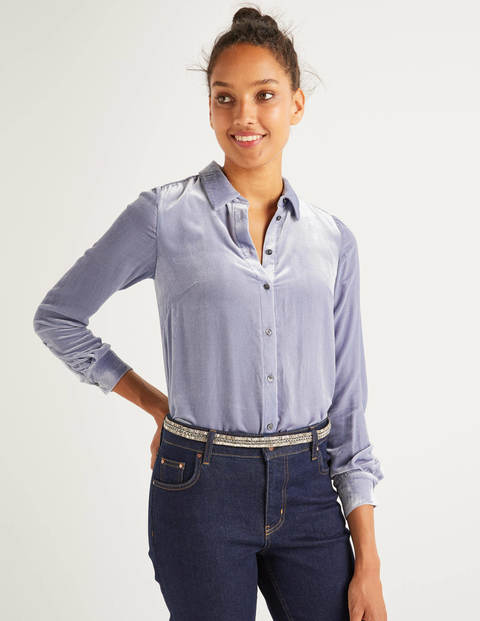 Eloise Velvet Shirt - River Eloise Velvet Shirt - River