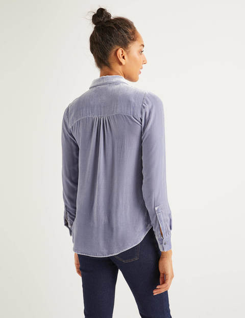Eloise Velvet Shirt - River Eloise Velvet Shirt - River