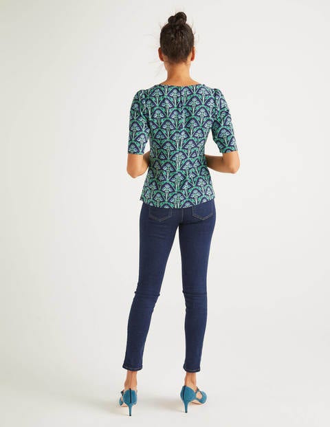 Annie Top - Navy and Green, Poppyseed Bud Annie Top - Navy and Green, Poppyseed Bud