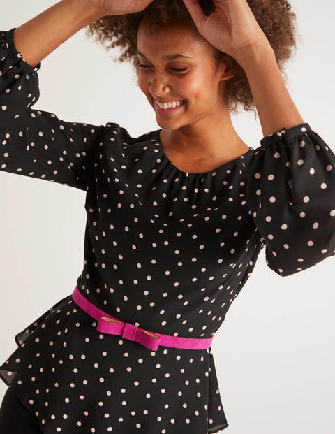 Sena Top - Black and Milkshake, Polka Dot Sena Top - Black and Milkshake, Polka Dot