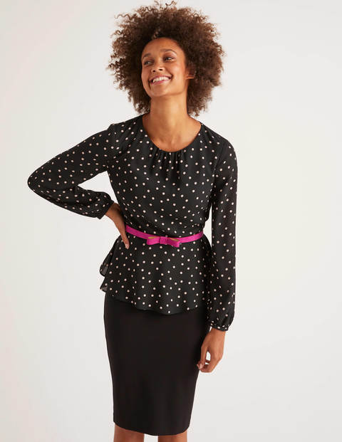 Sena Top - Black and Milkshake, Polka Dot Sena Top - Black and Milkshake, Polka Dot
