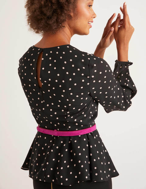 Sena Top - Black and Milkshake, Polka Dot Sena Top - Black and Milkshake, Polka Dot
