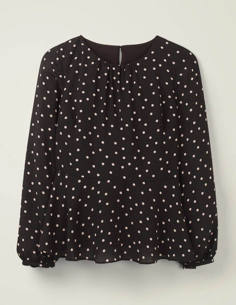 Sena Top - Black and Milkshake, Polka Dot Sena Top - Black and Milkshake, Polka Dot