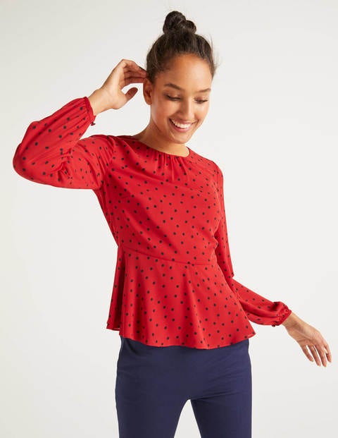 Sena Top - Poinsettia, Polka Spot Sena Top - Poinsettia, Polka Spot