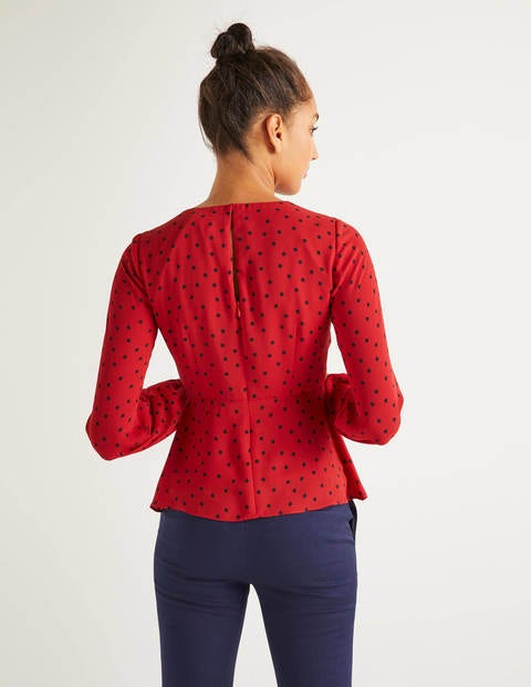 Sena Top - Poinsettia, Polka Spot Sena Top - Poinsettia, Polka Spot