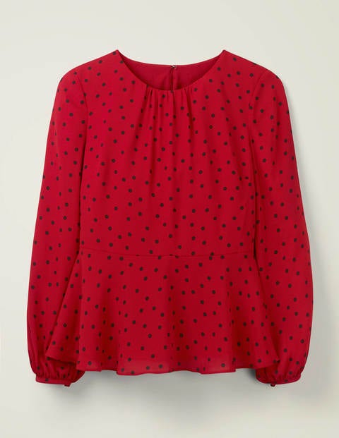 Sena Top - Poinsettia, Polka Spot Sena Top - Poinsettia, Polka Spot