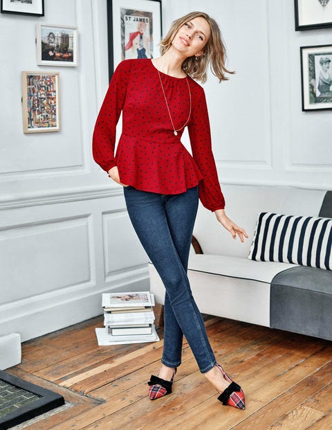 Sena Top - Poinsettia, Polka Spot Sena Top - Poinsettia, Polka Spot