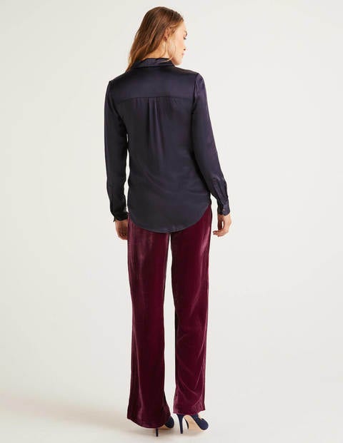 Anita Satin Shirt - Navy Anita Satin Shirt - Navy