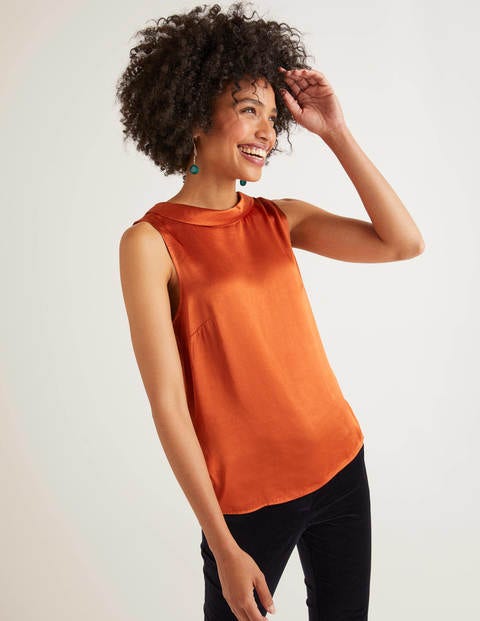 Beatrix Satin Top - Copper Red Beatrix Satin Top - Copper Red