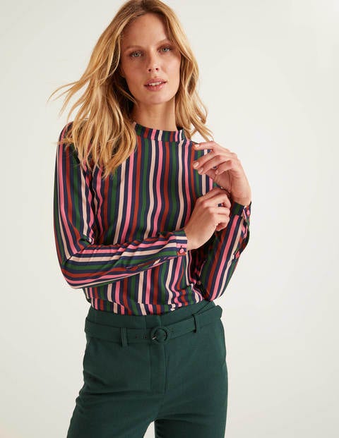 Lilian Top - Crayon Pink and Conker Stripe Lilian Top - Crayon Pink and Conker Stripe