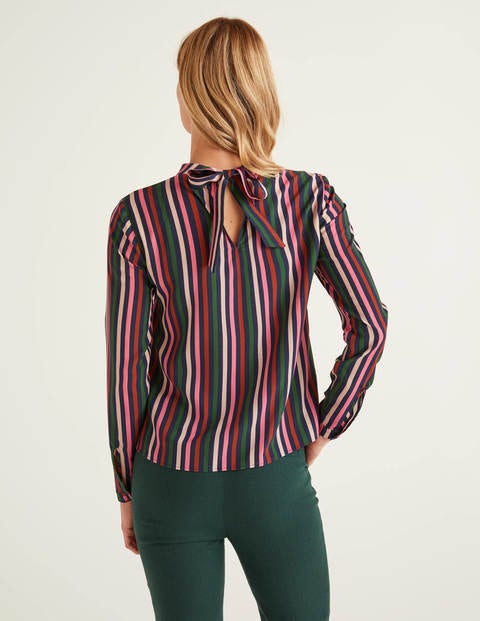 Lilian Top - Crayon Pink and Conker Stripe Lilian Top - Crayon Pink and Conker Stripe