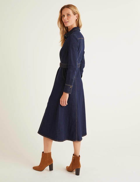Mira Midi-Denimkleid - Verwaschenes Indigo Mira Midi-Denimkleid - Verwaschenes Indigo