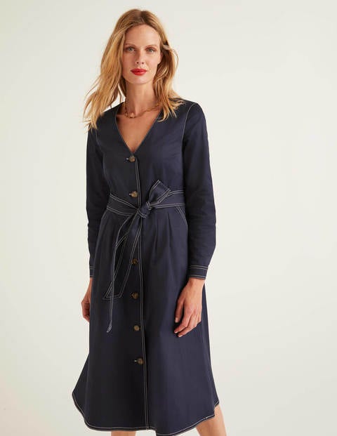 Isabel Kleid Mit Stickerei - Navy Isabel Kleid Mit Stickerei - Navy