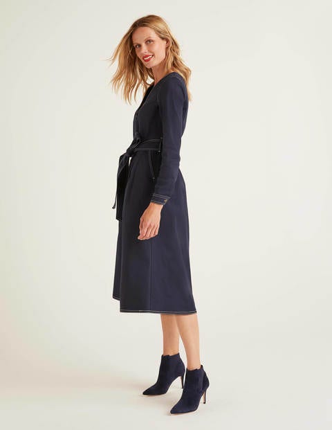 Isabel Kleid Mit Stickerei - Navy Isabel Kleid Mit Stickerei - Navy