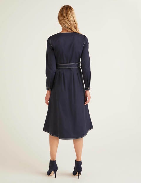 Isabel Kleid Mit Stickerei - Navy Isabel Kleid Mit Stickerei - Navy