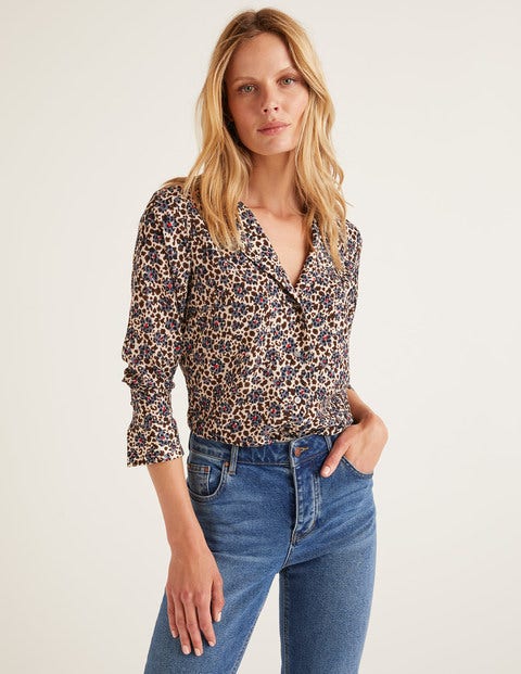 Tamara Blouse - Warm Brown Floral Leopard Tamara Blouse - Warm Brown Floral Leopard