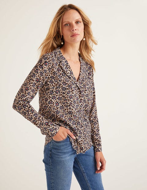 Tamara Blouse - Warm Brown Floral Leopard Tamara Blouse - Warm Brown Floral Leopard
