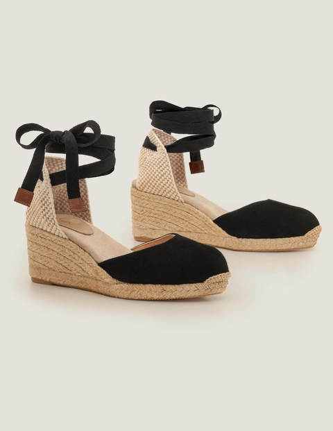 Cassie Espadrille Wedges - Black | Boden AU