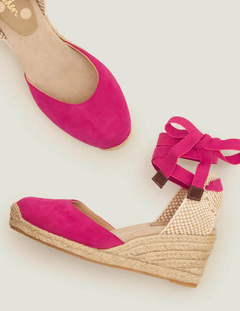 pink espadrilles wedges uk
