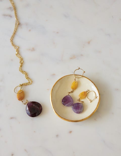 Semi-Precious Drop Earrings - Amethyst Semi-Precious Drop Earrings - Amethyst