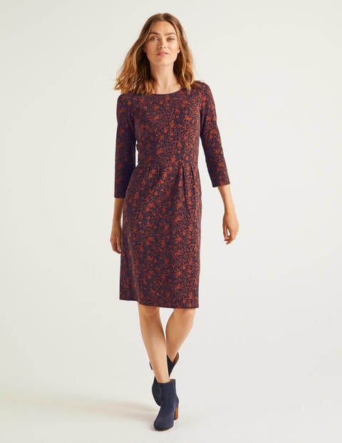 Penny Jerseykleid - Navy/Kupferfarbenes Eichhörnchen Penny Jerseykleid - Navy/Kupferfarbenes Eichhörnchen