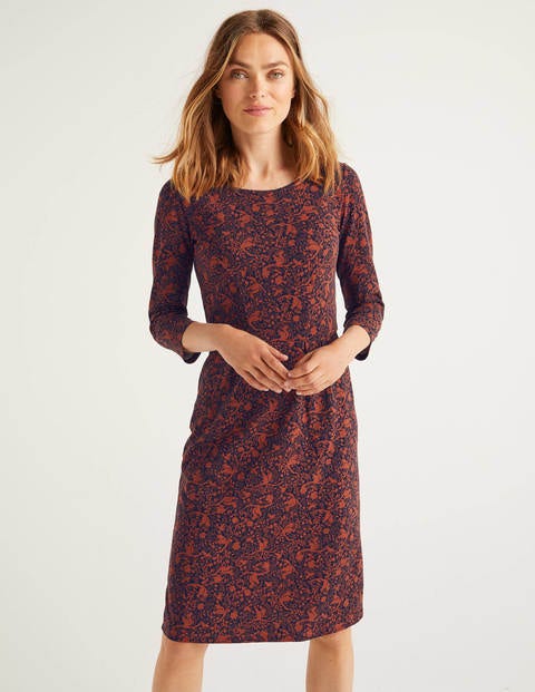 Penny Jerseykleid - Navy/Kupferfarbenes Eichhörnchen Penny Jerseykleid - Navy/Kupferfarbenes Eichhörnchen