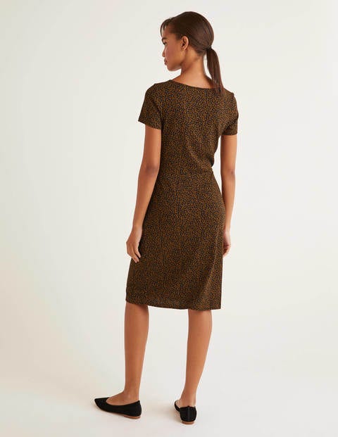 Phoebe Jersey Dress - Black, Animal Stamp Phoebe Jersey Dress - Black, Animal Stamp