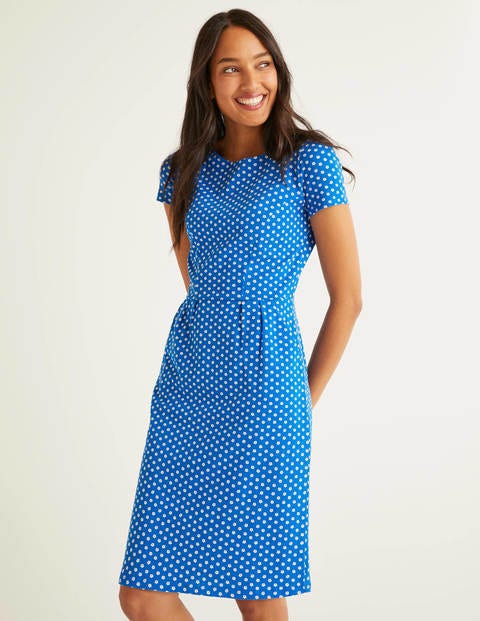Phoebe Jersey Dress - Bold Blue, Daisy Spaced Phoebe Jersey Dress - Bold Blue, Daisy Spaced
