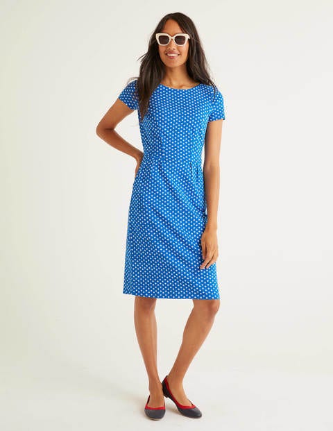 Phoebe Jersey Dress - Bold Blue, Daisy Spaced Phoebe Jersey Dress - Bold Blue, Daisy Spaced