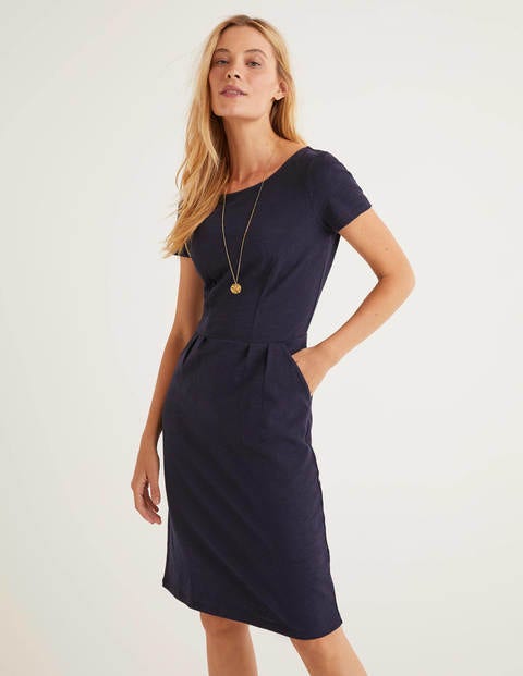 Navy Phoebe Jersey Dress - Navy | Boden US