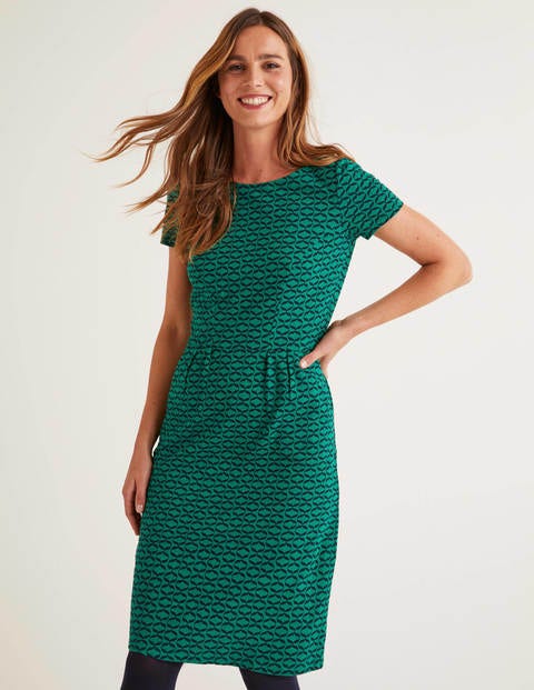 Phoebe Jersey Dress - Forest, Ribbons Phoebe Jersey Dress - Forest, Ribbons