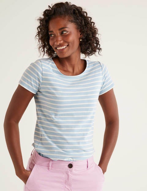 Short Sleeve Breton - Heron Blue/Ivory Short Sleeve Breton - Heron Blue/Ivory
