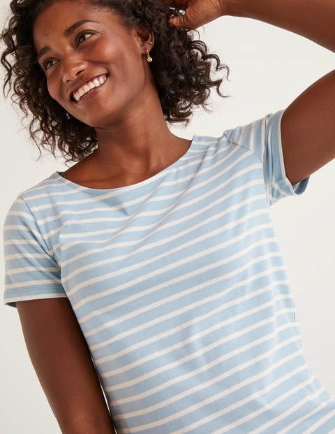 Short Sleeve Breton - Heron Blue/Ivory Short Sleeve Breton - Heron Blue/Ivory