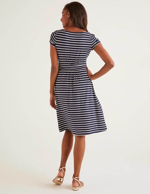 Amelie Jersey Dress - Navy/Ivory Stripe Amelie Jersey Dress - Navy/Ivory Stripe