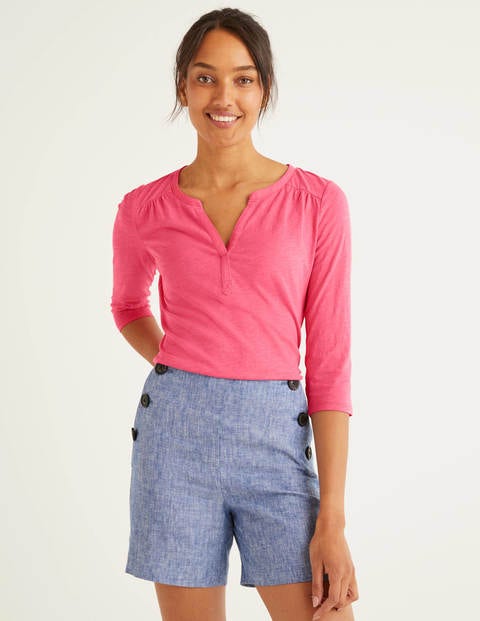 The Cotton Notch Tee - Bright Camellia The Cotton Notch Tee - Bright Camellia