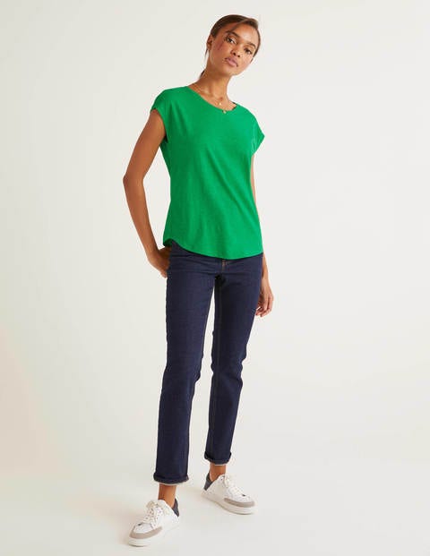 Das Baumwoll-T-Shirt - Sattes Smaragdgrün Das Baumwoll-T-Shirt - Sattes Smaragdgrün