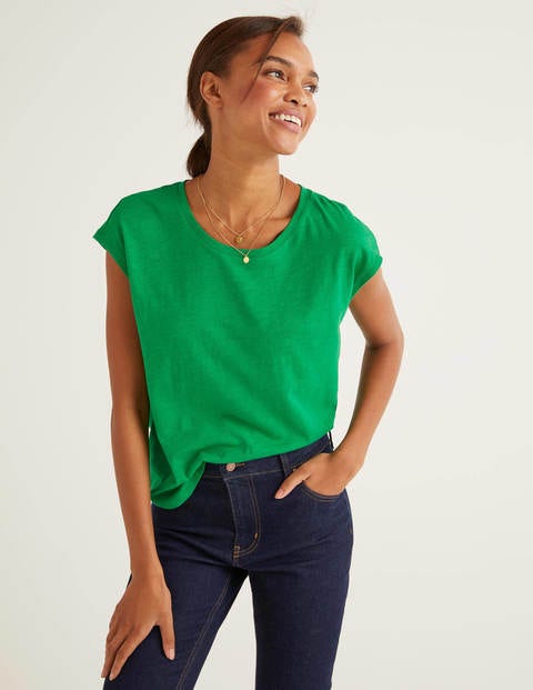 Das Baumwoll-T-Shirt - Sattes Smaragdgrün Das Baumwoll-T-Shirt - Sattes Smaragdgrün